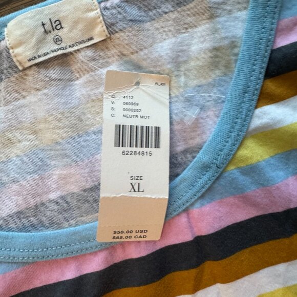NWT t.la Anthropologie striped Tee shirt top Size XL - Picture 3 of 3